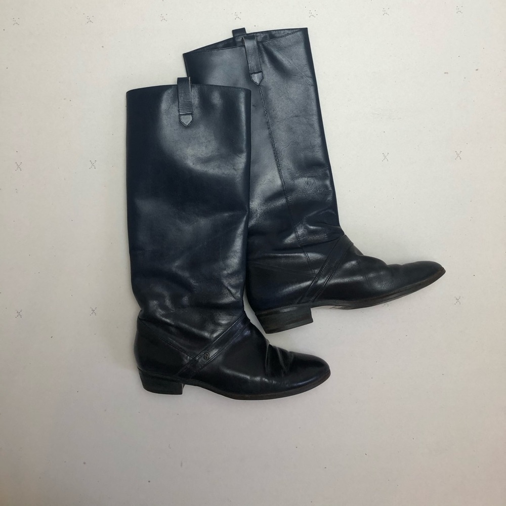 Vintage Navy Blue Boots Made in Brazil 8.5